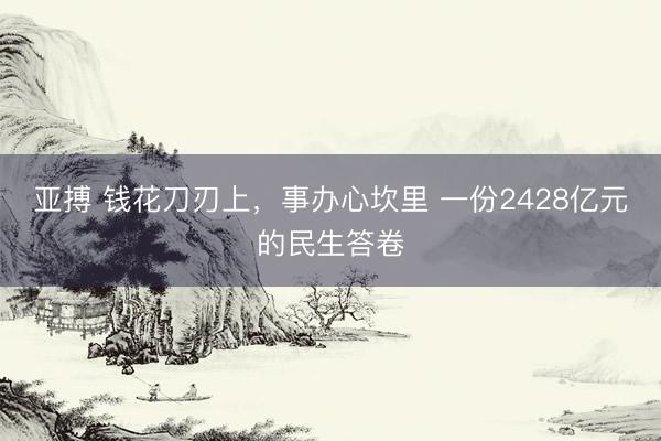 亚搏 钱花刀刃上，事办心坎里 一份2428亿元的民生答卷